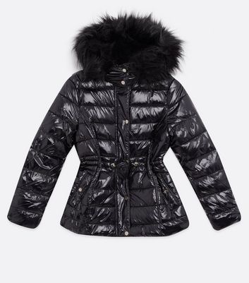 new look petite puffer jacket in black