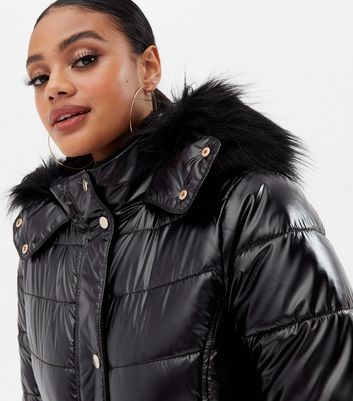 River island wet hot sale look coat