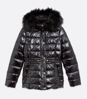 Click to view product details and reviews for Tall Black Hooded Wet Look Puffer Jacket New Look.