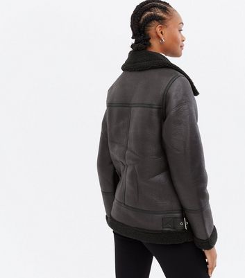 tall black aviator jacket