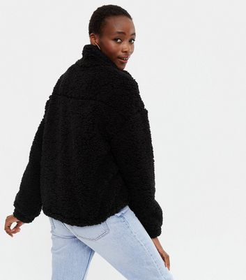 Black teddy clearance fur jacket