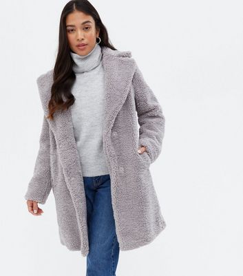grey teddy coat