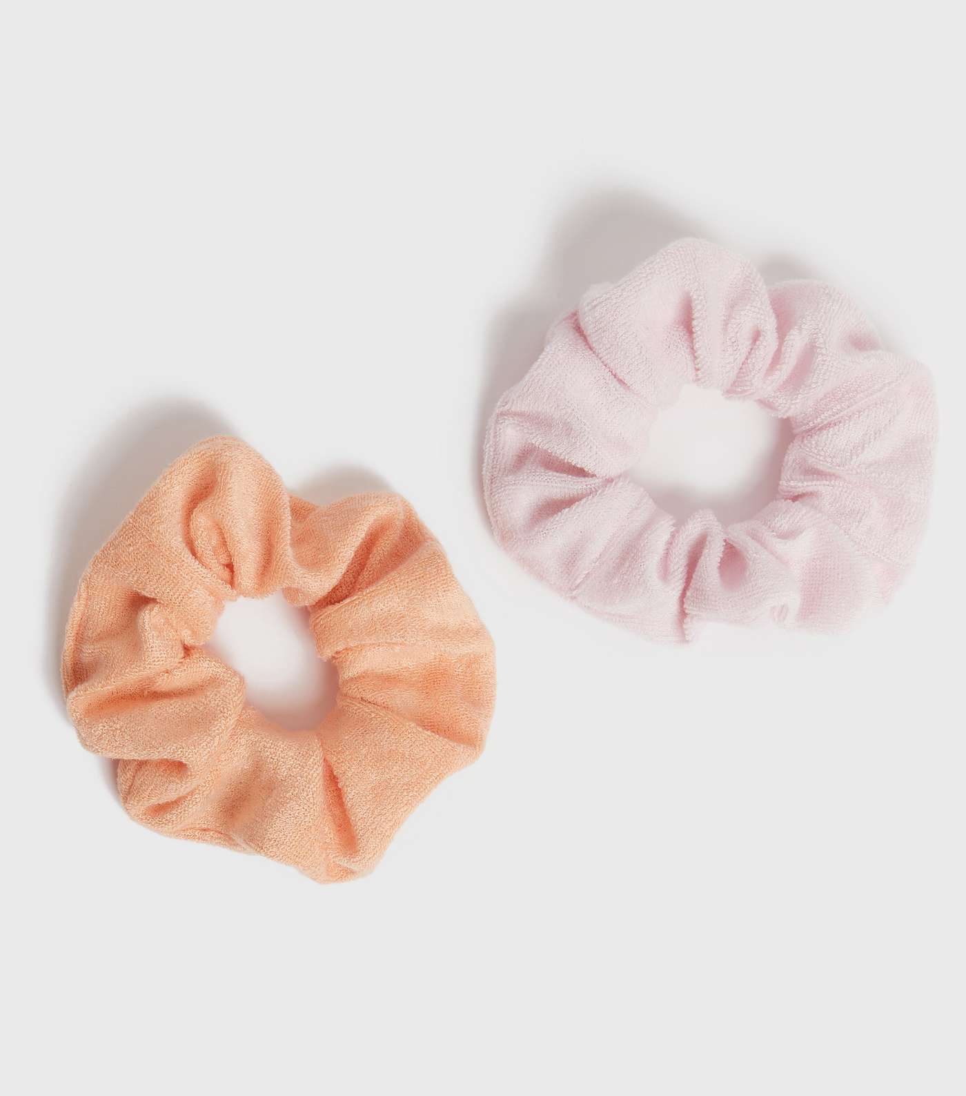 2 Pack Orange and Pink Towelling Scrunchies