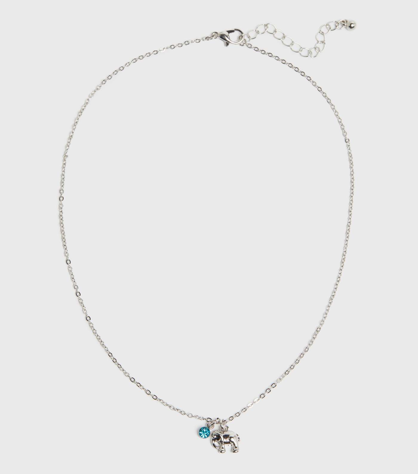 Girls Silver Diamanté Elephant Pendant Necklace Image 2