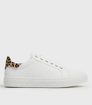 New look leopard hot sale print trainers