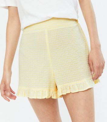 Yellow best sale frill shorts