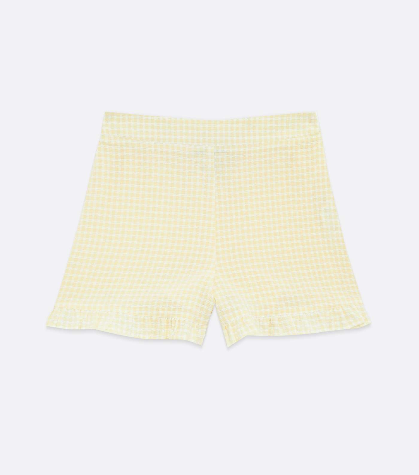 Yellow Gingham High Waist Frill Shorts Image 5