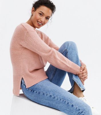 Click to view product details and reviews for Mid Pink Crew Neck Jumper New Look.