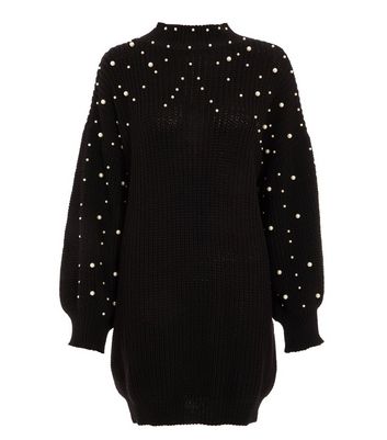 Black jumper with pearls hotsell on sleeve