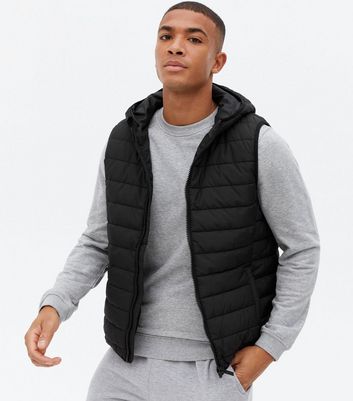 mens black puffer gilet