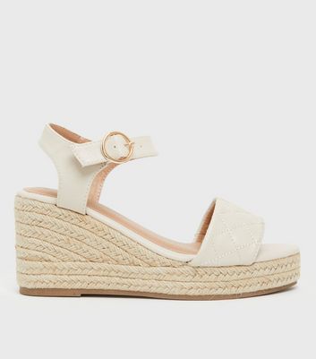 White wedge sandals 2025 new look