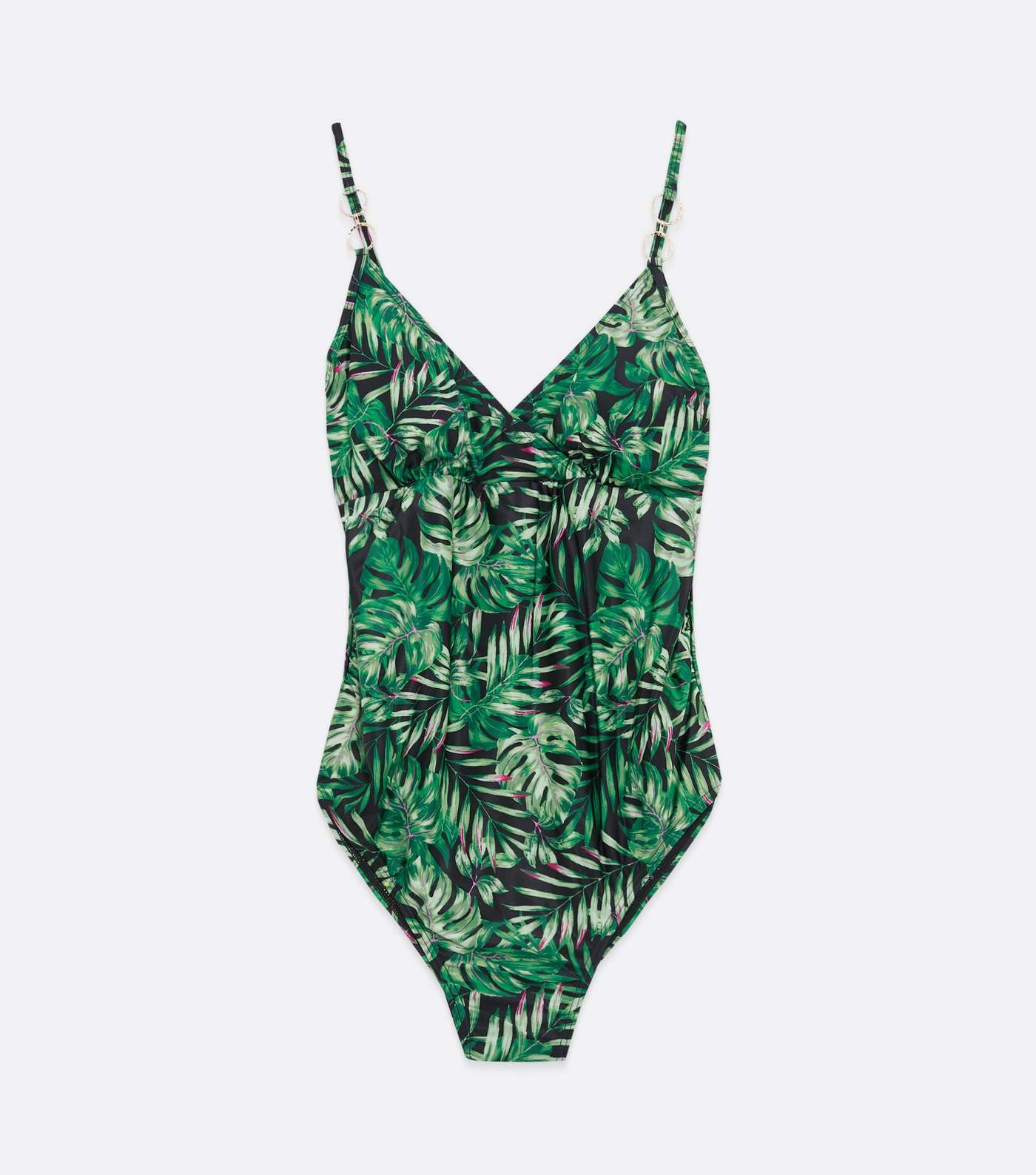 Maternity Green Palm Wrap Swimsuit