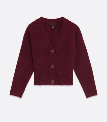 burgundy cardigan new look