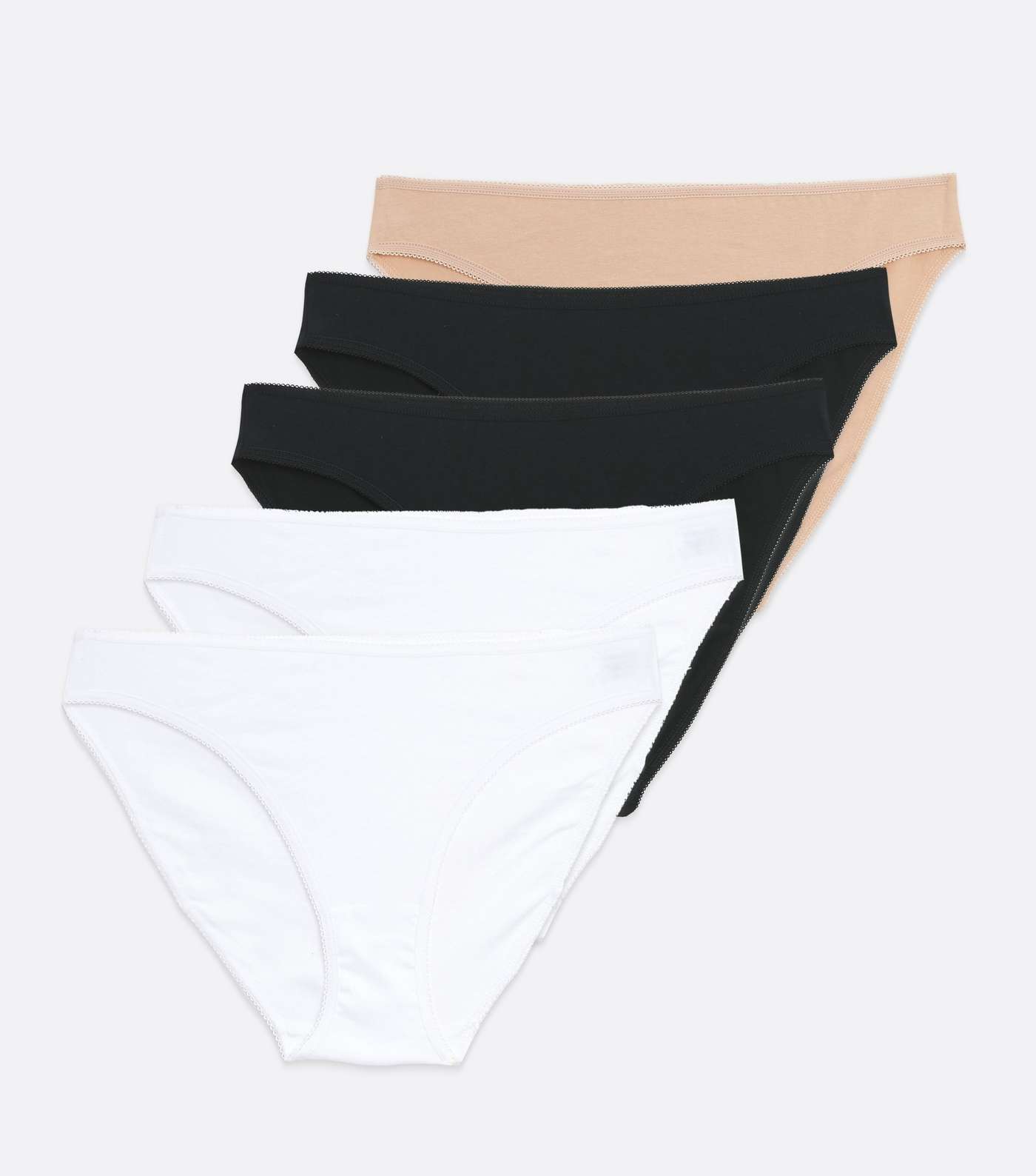 5 Pack Black White and Mink Bikini Briefs Image 5