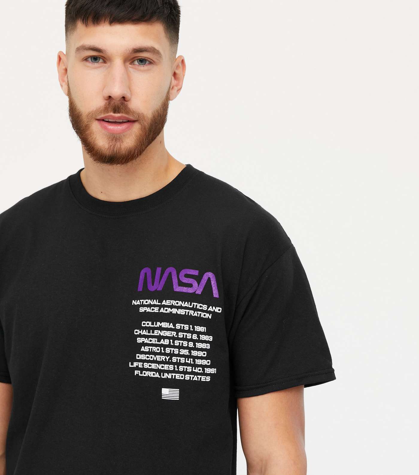 Black NASA Logo T-Shirt Image 3