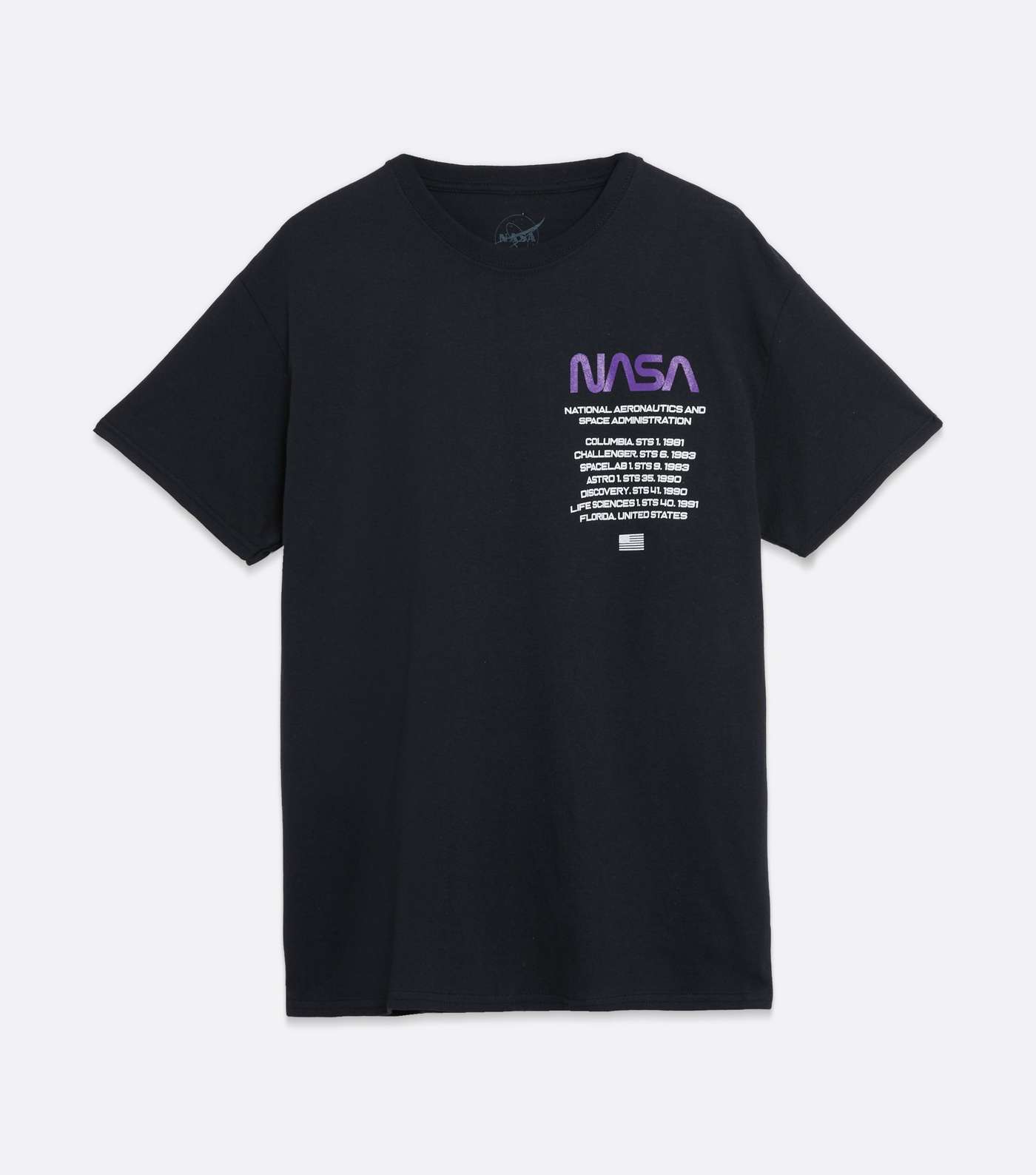 Black NASA Logo T-Shirt Image 5