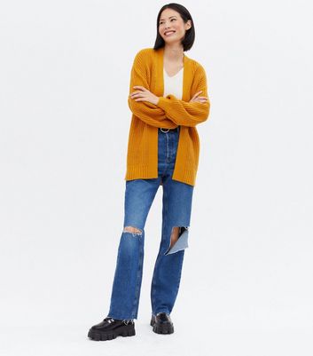 Long mustard clearance cardigan