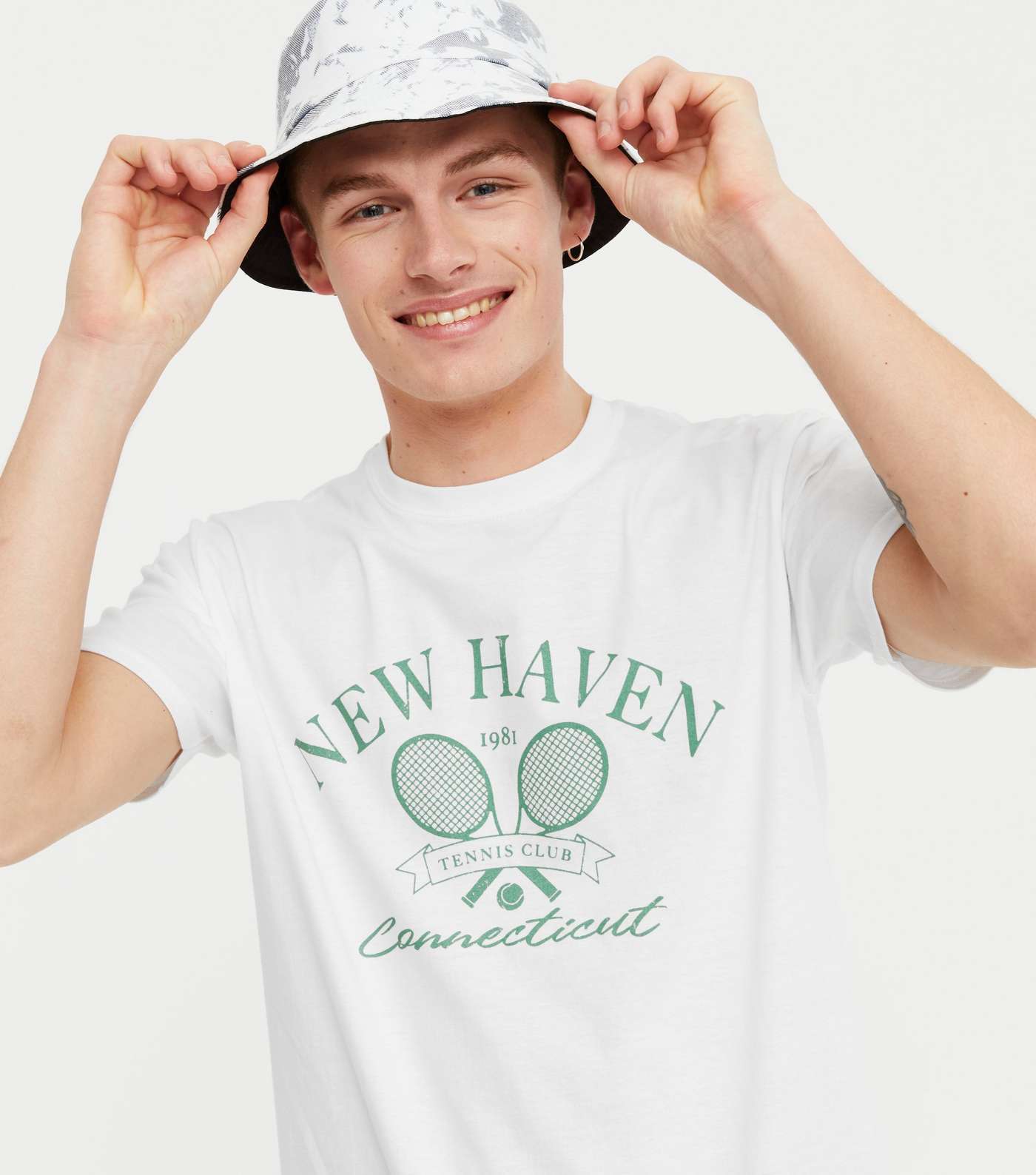 White New Haven Tennis Club Logo T-Shirt Image 3