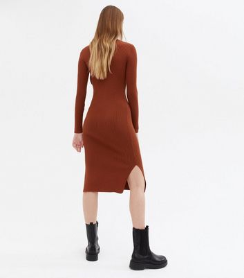 Topshop on sale rust dress