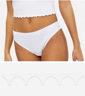 5 Pack White Brazilian Briefs