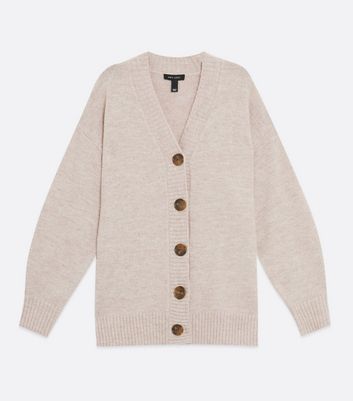 Cream Knit Oversized Button Up Cardigan 