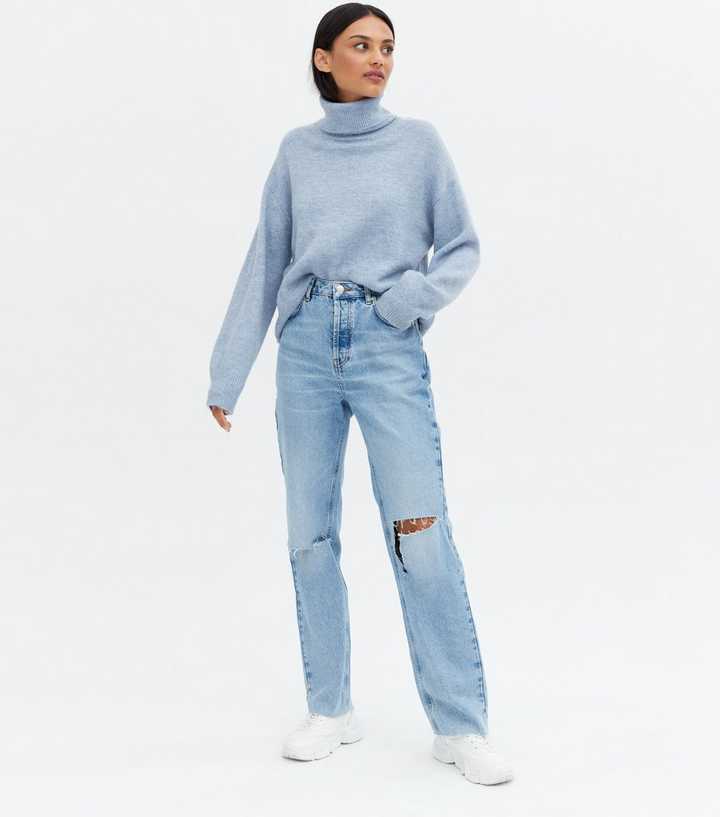 Pale Blue Roll Neck Jumper | New Look