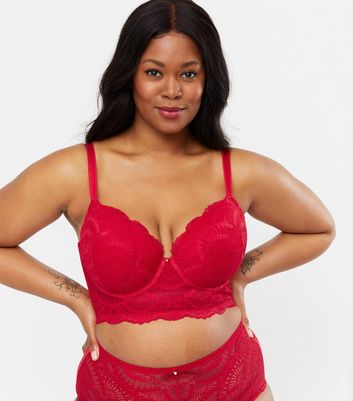 Curves Pink Scallop Lace Plunge Bra