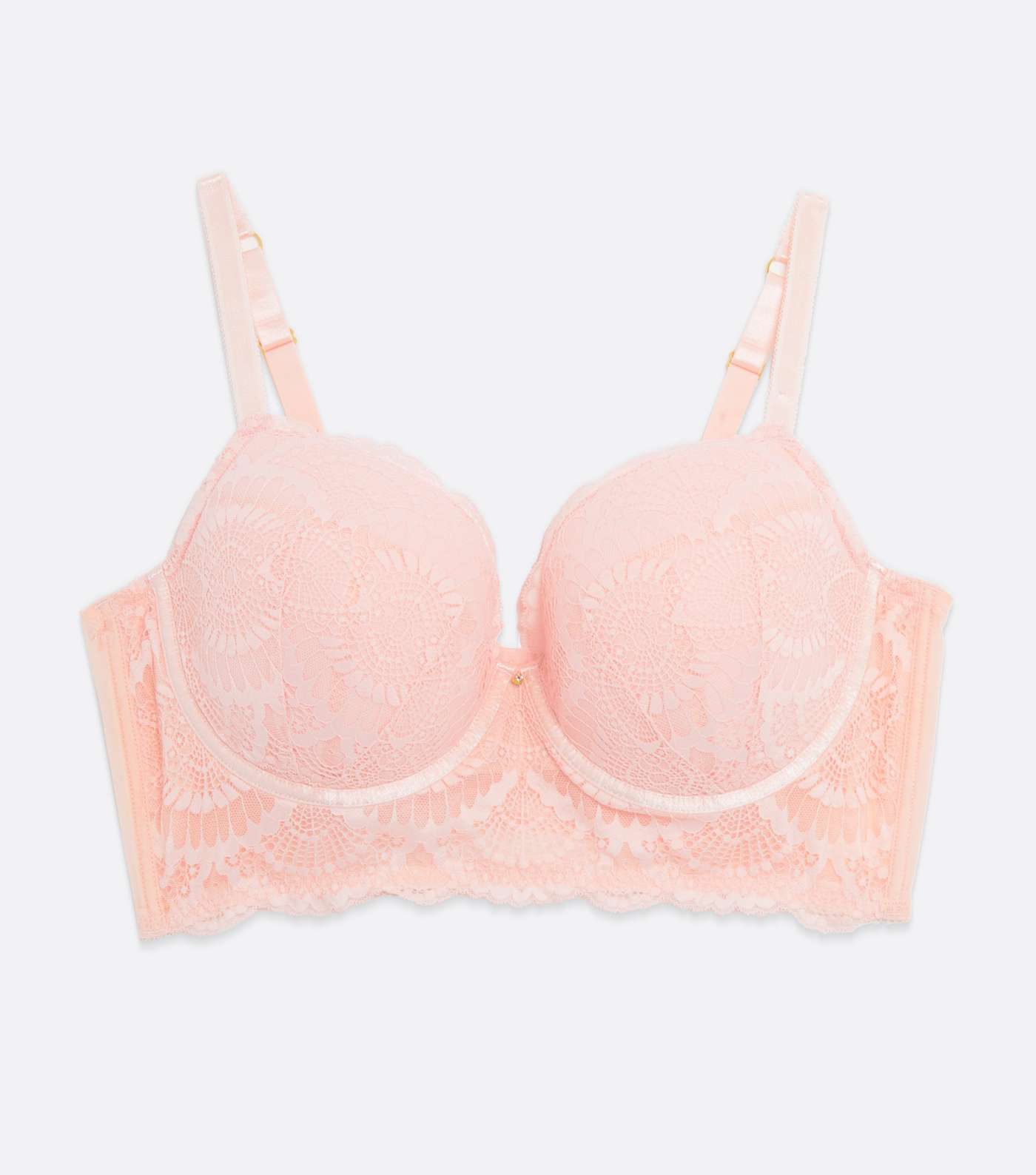 Curves Pink Scallop Lace Plunge Bra Image 5