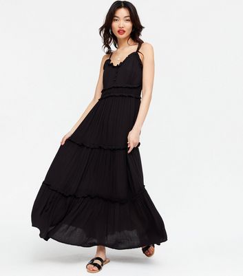 black strappy long dress