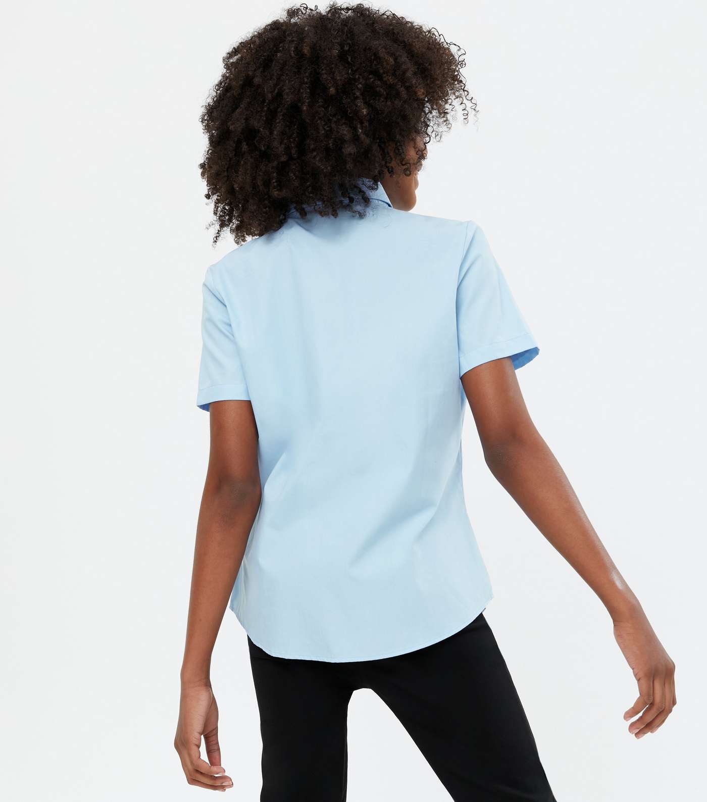 Girls 2 Pack Pale Blue Collared Short Sleeve Shirts Image 4