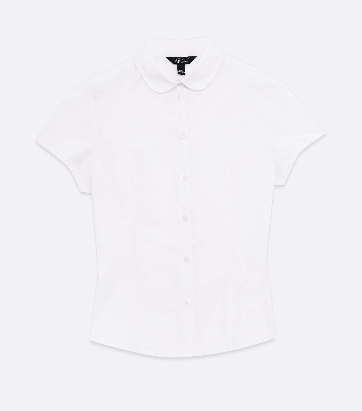 Girls White Short Sleeve Collared Shirt Image 5