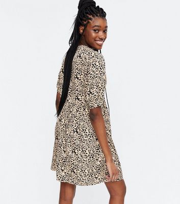 new look leopard smock dress