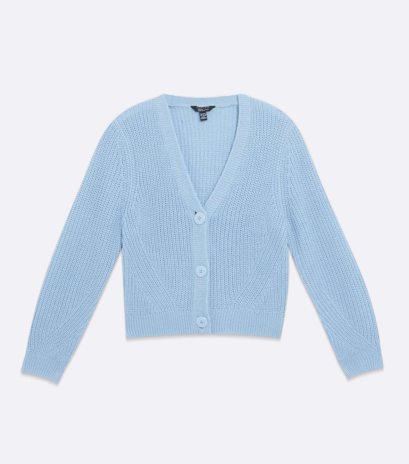 Girls Pale Blue Chunky Knit Button Cardigan Image 5