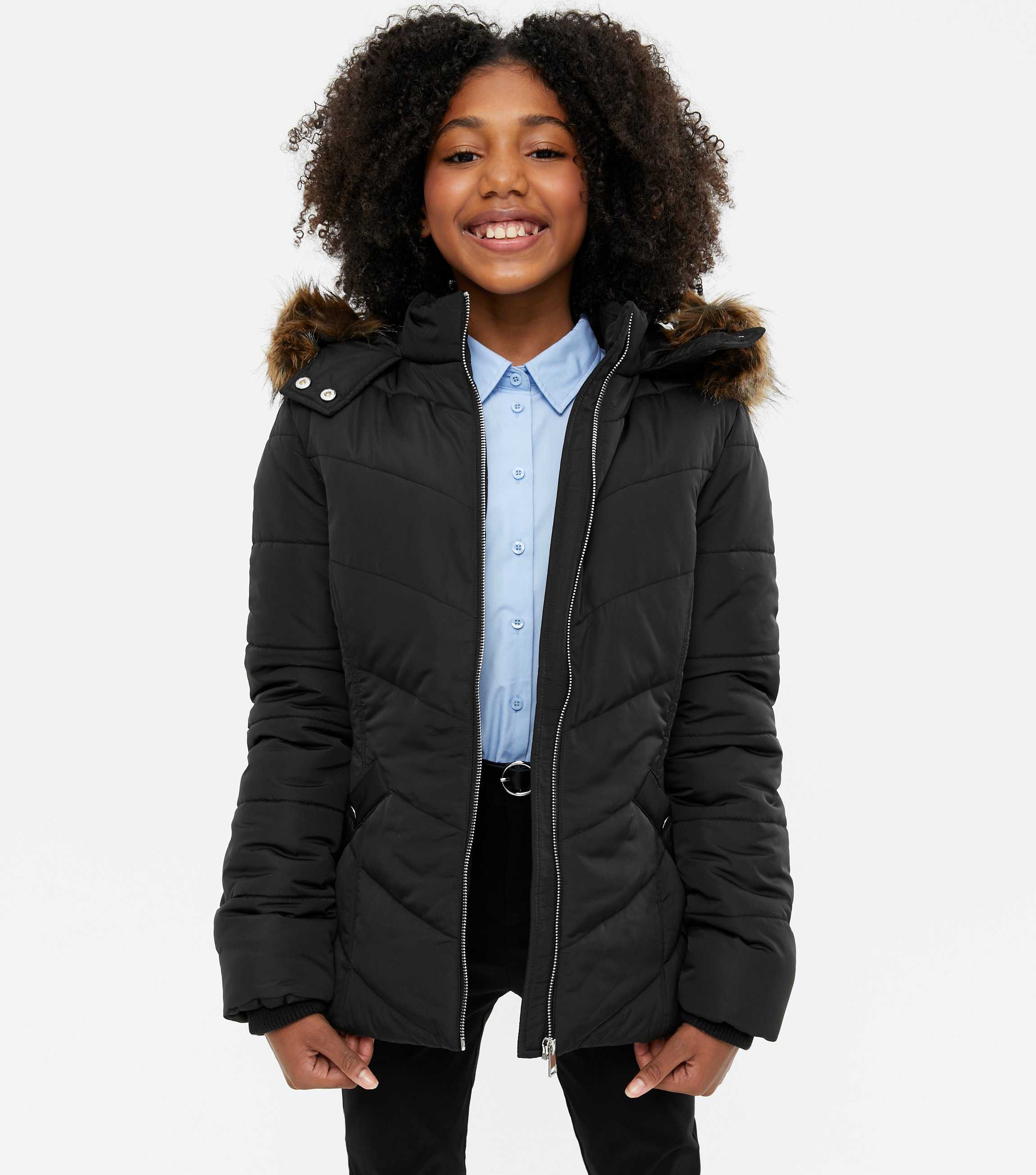 A2Z 4 Kids® Girls Hooded Rainbow Puffer Jacket – Faux Fur & Contrast Panels