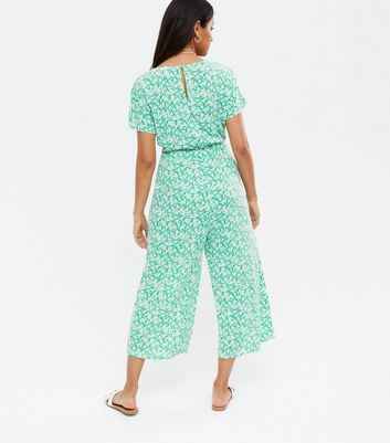 new look green floral jumpsuit