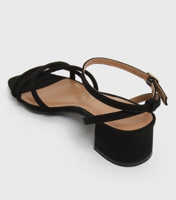 New look black low heel sandals deals