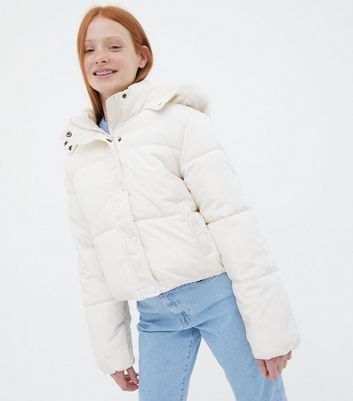 puffer white jacket