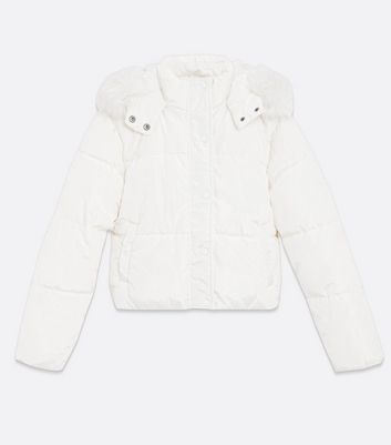 Girls white cheap puffer coat