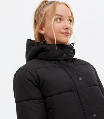 Black puffer discount jacket for girls