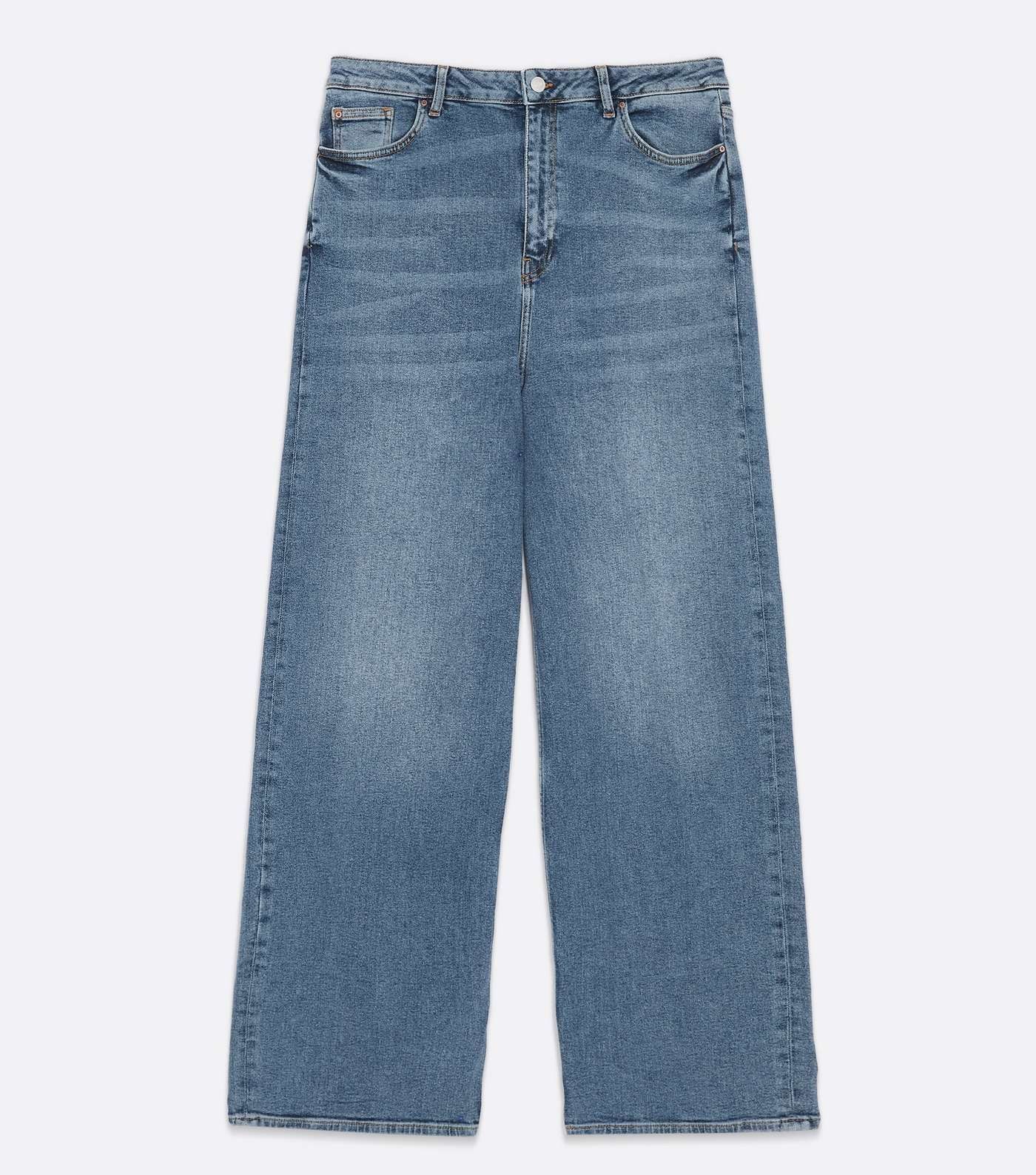 Curves Blue High Waist Sinead Baggy Fit Jeans Image 5