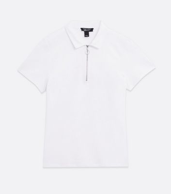 white zip polo