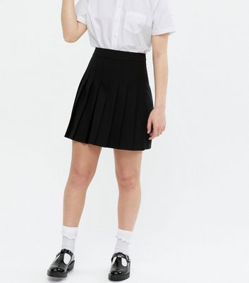 new look pleated skirt black