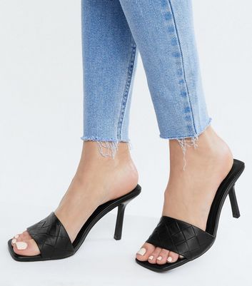 mules shoes heels black