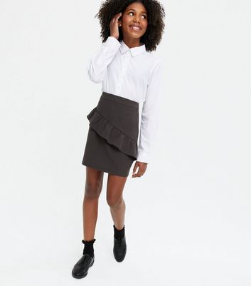 gray high waist skirt