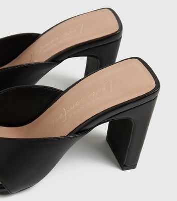 black block heel mules