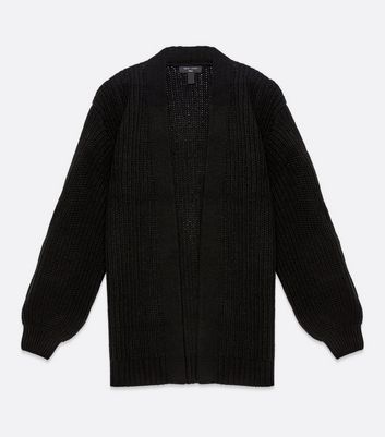 chunky black wool cardigan