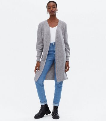 Tall Grey Knit Midi Cardigan | New Look