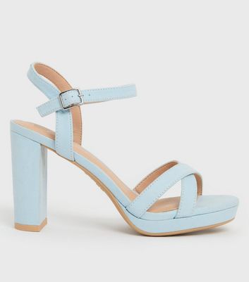 new look blue heeled sandals