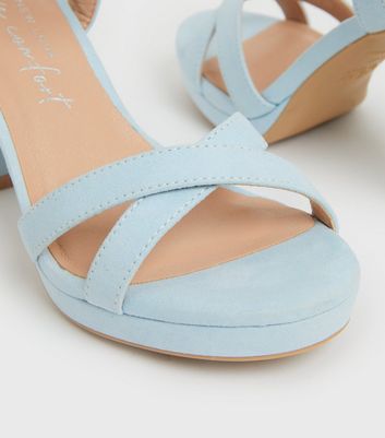 Size 8.5 M Women Shoes East 5th Reno Wedge Sandals Pale Blue 025-0498 0083  | eBay