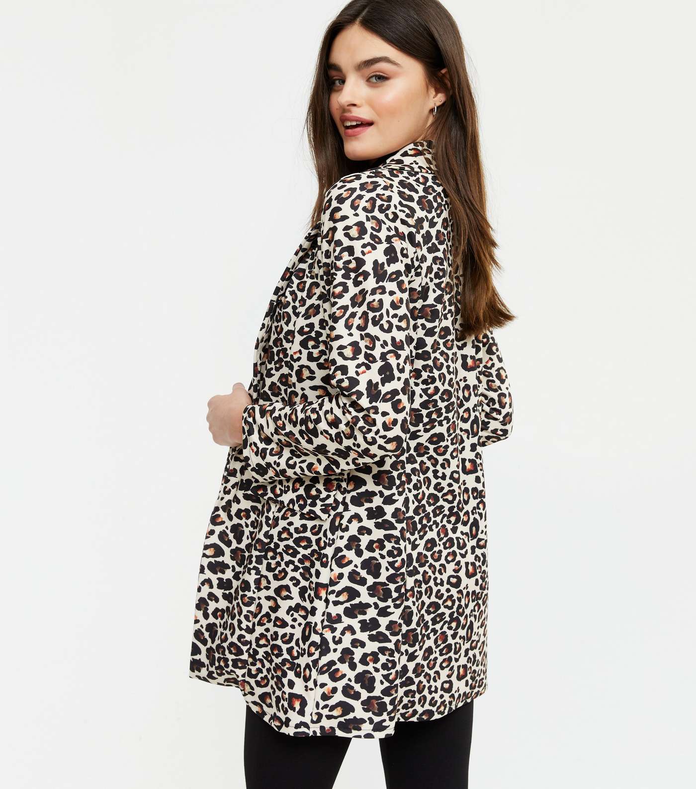 Mela Black Leopard Print Blazer Image 3